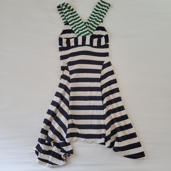 Anthropologie HWR Monogram Split Striped Size XS Dress Green Black - Picture 6 of 11
